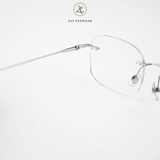 Gọng khoan không viền 71301 dáng vuông titanium cao cấp fullbox