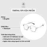 Gọng kính Molsion MA7015 dáng đa giác titanium chính hãng fullbox