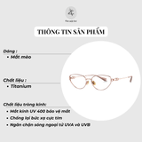 Gọng kính Bolon BA7050 dáng mắt mèo titanium chính hãng fullbox