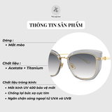Kính mát Bolon BL6111 dáng mắt mèo titanium & nhựa acetate chính hãng fullbox