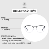  Gọng kính nửa khung TR2221 dáng vuông kim loại cao cấp 