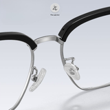 Gọng kính nửa khung 8084 dáng vuông titanium cao cấp