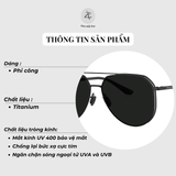 Kính mát Polarized Bolon BL8122 dáng phi công Titanium chính hãng fullbox