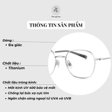 Gọng kính Bolon BA7005 dáng đa giác titanium chính hãng fullbox