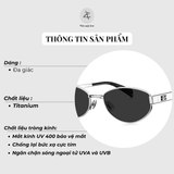 Kính mát Bolon BX7002 dáng oval titanium chính hãng fullbox