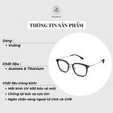 Gọng kính Molsion MA6010 dáng vuông nhựa & titanium chính hãng fullbox