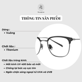  Gọng kính nửa khung Bolon BT6033 dáng vuông titanium chính hãng fullbox 