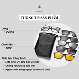  Kính râm cận thời trang Clip on 12148 phân cực 5 Trong 1 nhựa TR90 cao cấp 