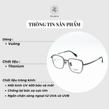 Gọng kính CR-V 1007 dáng Vuông chất titanium phong cách thời trang cao cấp