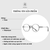  Gọng kính F31102 dáng tròn titanium cao cấp 