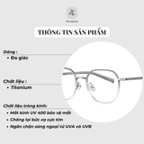 Gọng kính Bolon BJ6173 dáng đa giác titanium chính hãng fullbox