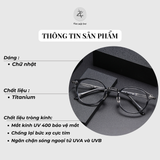Gọng kính cận titanium Zay eyewear Viod dáng oval siêu nhẹ thời trang cao cấp