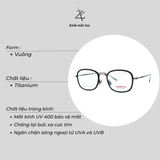  Gọng kính Cerato 8906 dáng vuông nhựa TR90 & titanium phong cách Hàn Quốc 