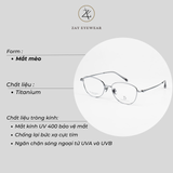 Gọng kính Frendiss F-7003 dáng mắt mèo titanium cao cấp