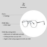  Gọng kính Zay Eyewear D29165 dáng đa giác kim loại phong cách hàn quốc 