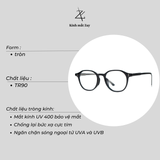  Gọng kính Zay Eyewear TR1952 dáng tròn phong cách hàn quốc 