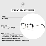 Gọng kính nửa khung LY83049 dáng vuông kim loại cao cấp