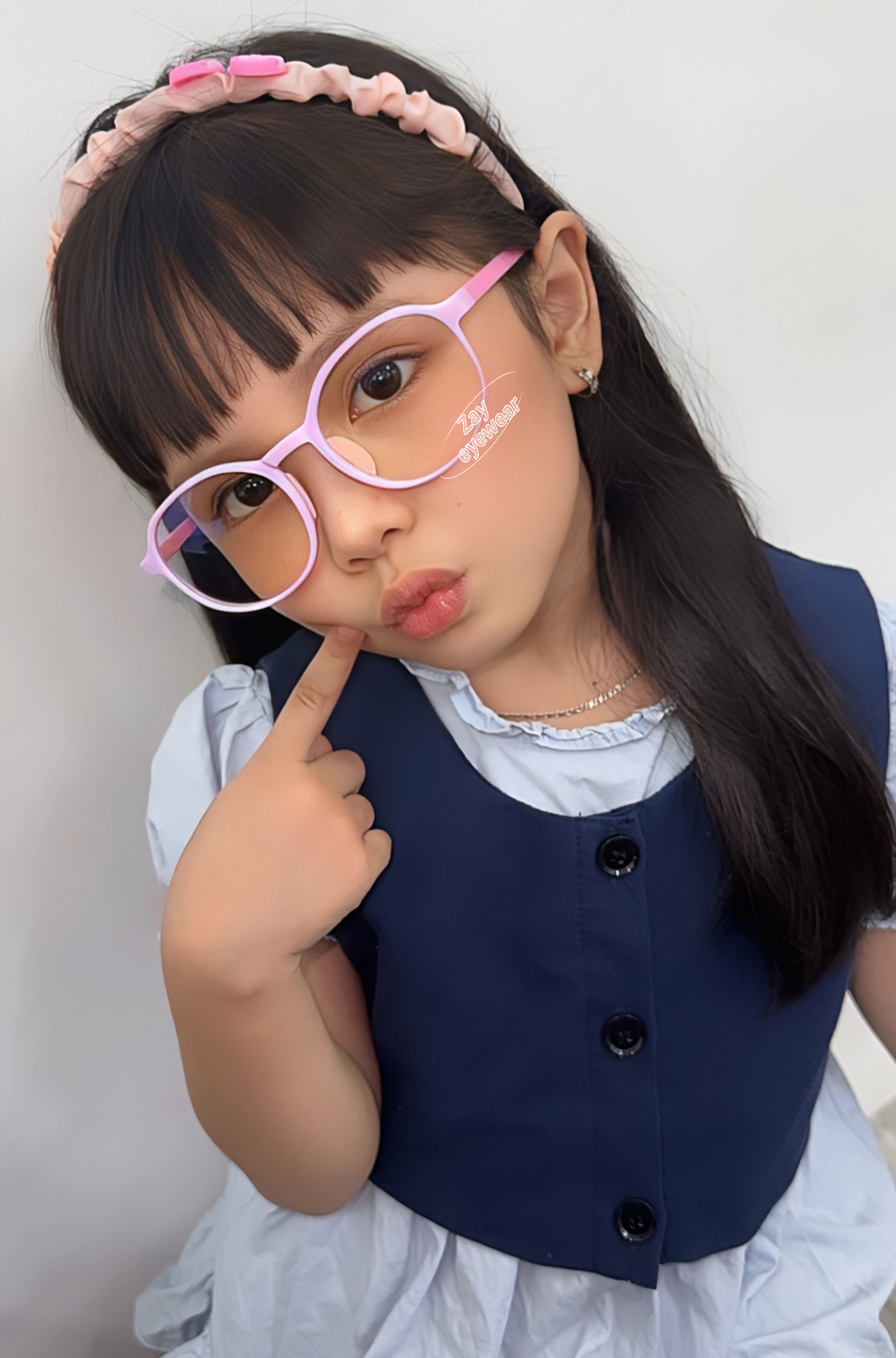  Gọng kính trẻ em Zay eyewear T01 dáng tròn nhựa TR dẻo Hàn Quốc 