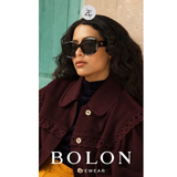 Kính mát phân cực polarized Bolon BL3197 dáng vuông nhựa acetate chính hãng fullbox
