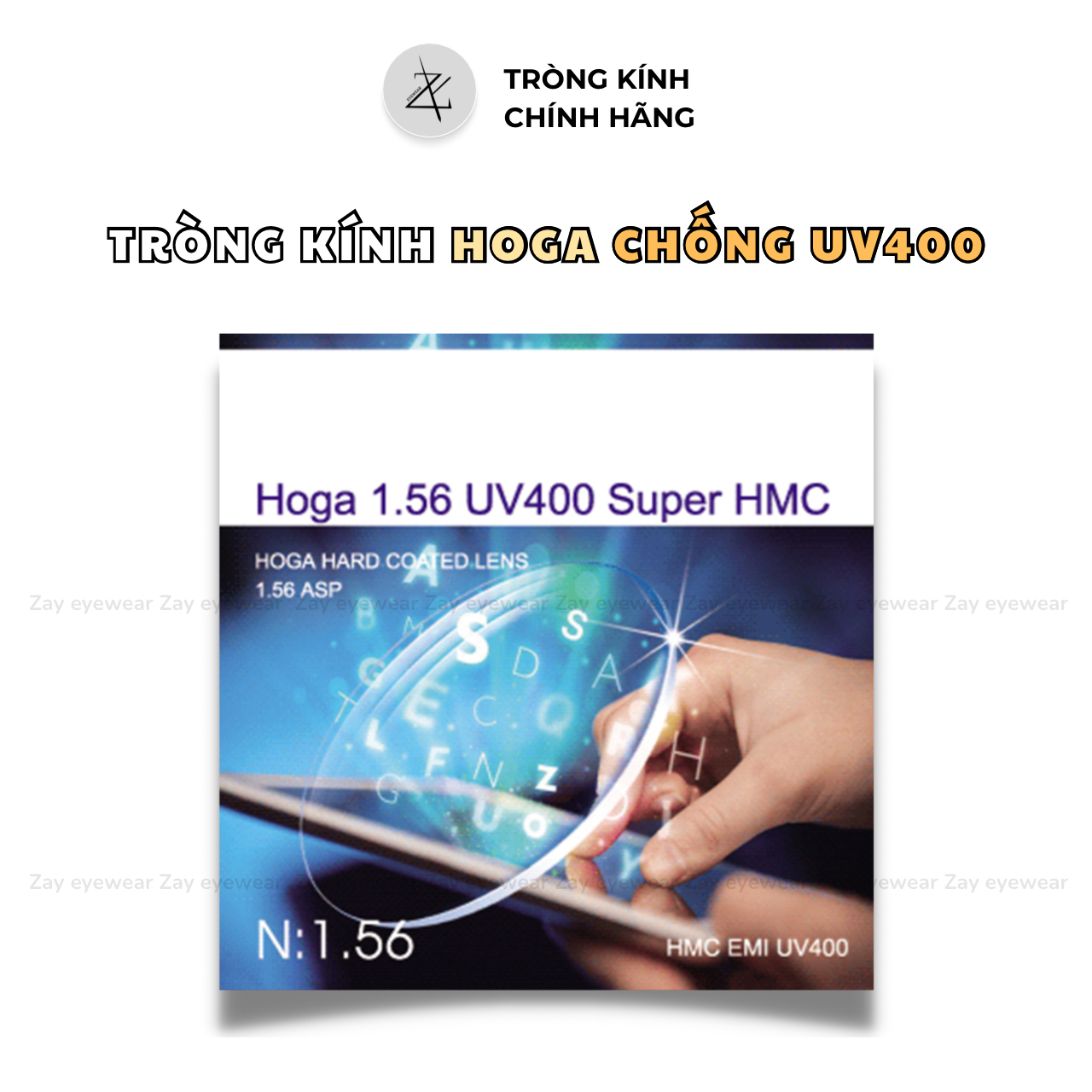  Tròng kính Chống tia UV Hoga 1.56 Hàn Quốc Super HMC chính hãng 