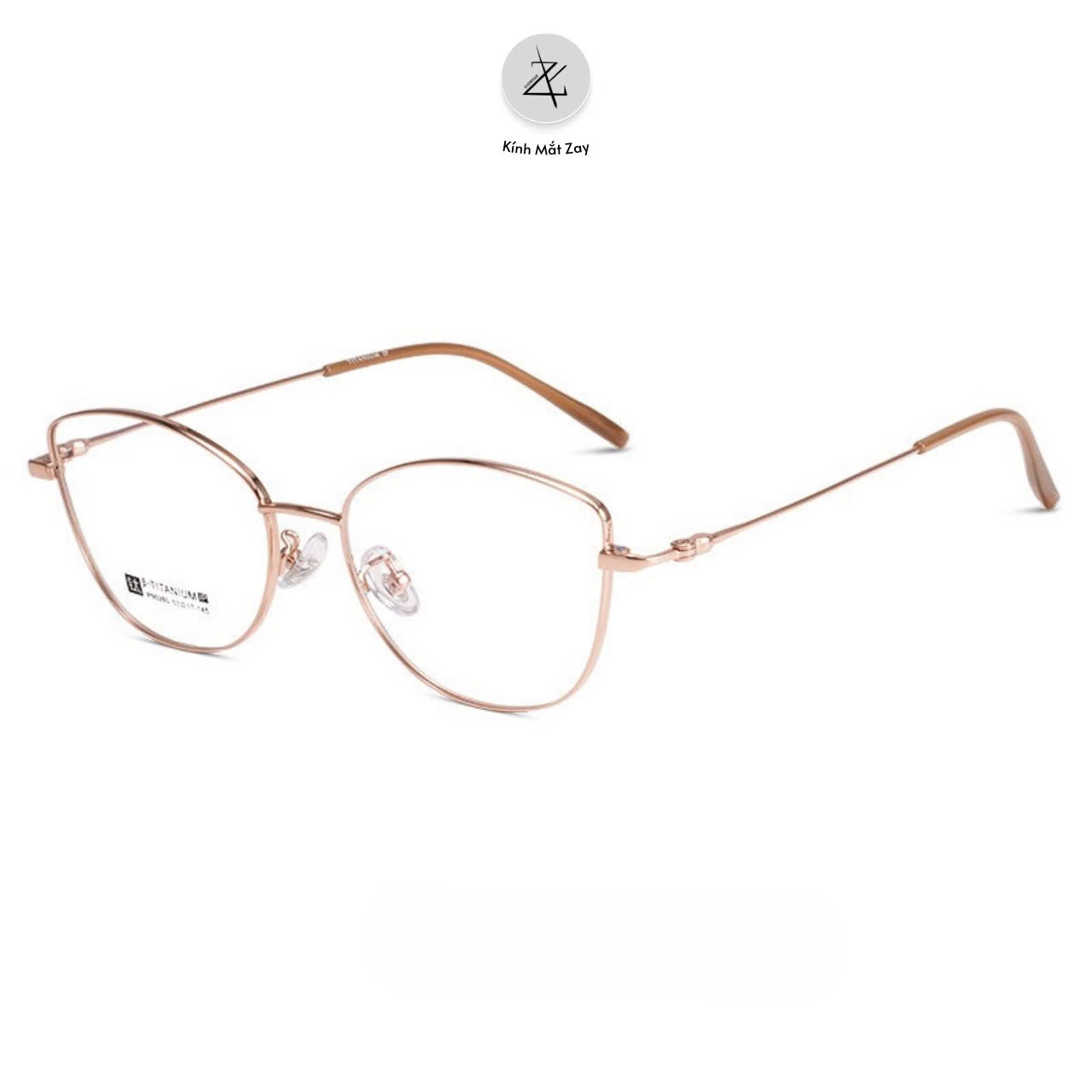  Gọng kính P90285 dáng mắt mèo titanium cao cấp 