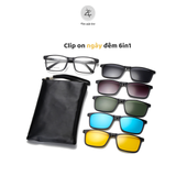  Kính râm cận thời trang Clip on 12147 phân cực 5 Trong 1 nhựa TR90 cao cấp 
