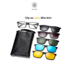  Kính râm cận thời trang Clip on 12147 phân cực 5 Trong 1 nhựa TR90 cao cấp 