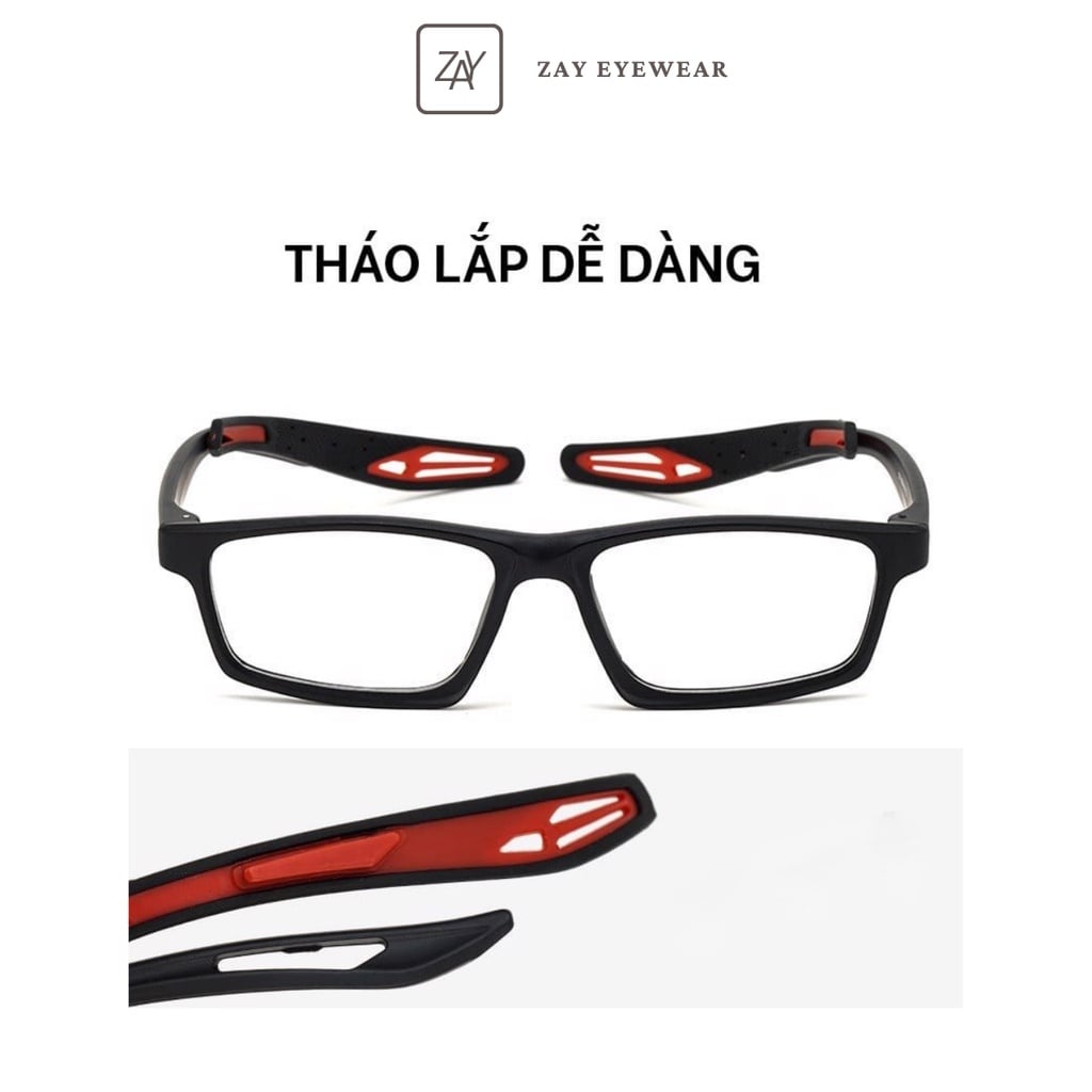  Gọng thể thao 1219 dáng vuông nhựa TR90 dẻo hàn quốc 