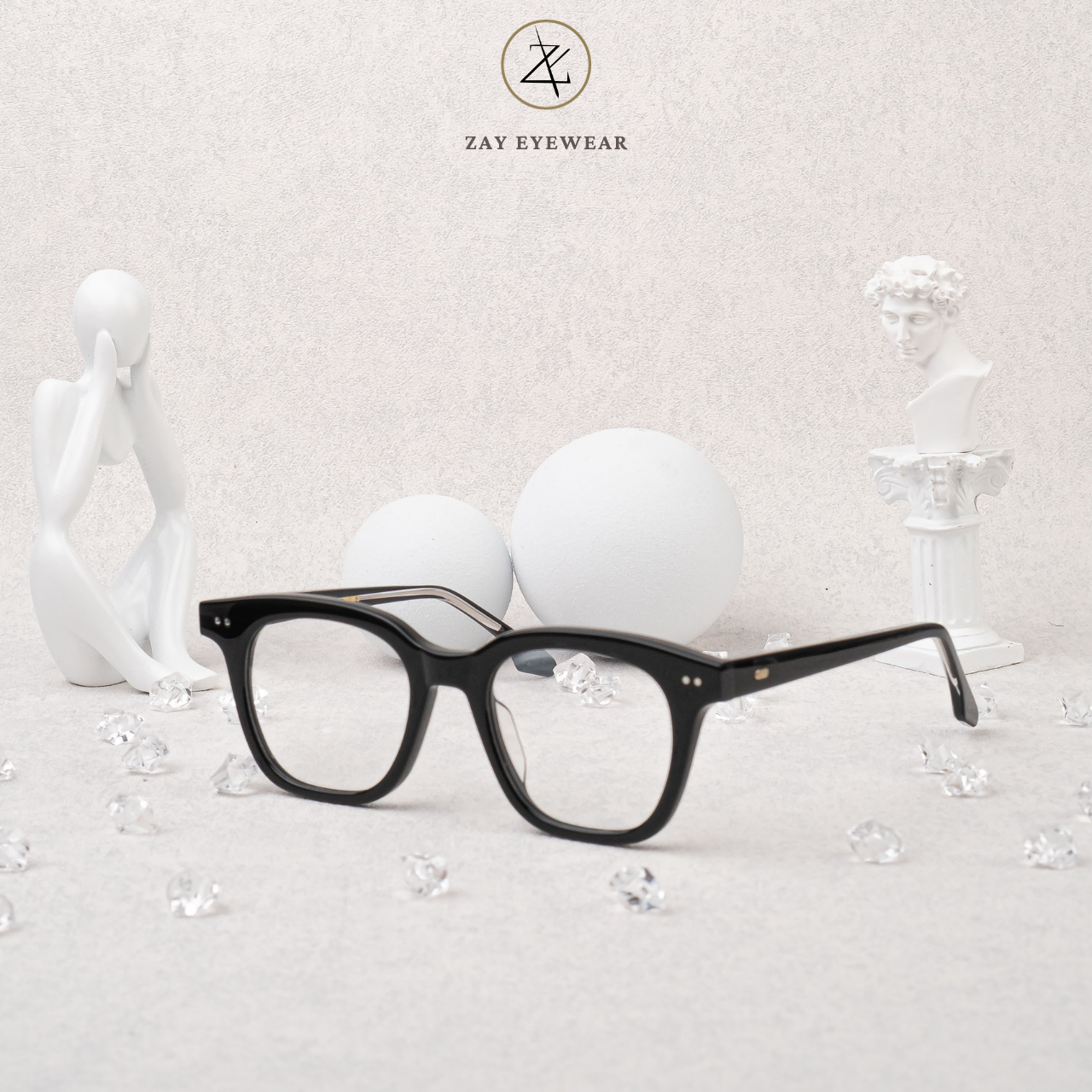 Gọng kính Gentle Monster South Side N dáng vuông nhựa acetate cao