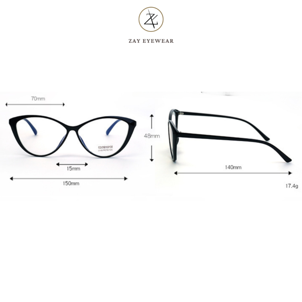 Gọng kính Zay Eyewear 22029 dáng mắt mèo chất TR90 phong cách hàn quốc 