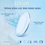  Tròng kính Lọc ánh sáng xanh Mỏng 1.60 Vis Care Singapore Nano Blue SHMC chính hãng 