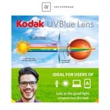  Tròng kính Chống ánh sáng xanh, tia UV Siêu mỏng 1.56 1.60 1.67 1.74 Kodak UVBlue Lens chính hãng 