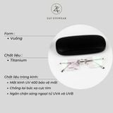  Gọng khoan Slaire 130019 hình chữ nhật titanium cao cấp fullbox 