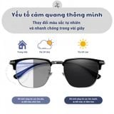  Tròng kính Đổi màu Khói / Xanh Sapphire Lọc ánh sáng xanh Hoga Hàn Quốc 1.56 1.61 chính hãng 
