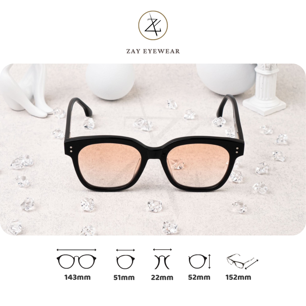  Gọng kính mát nam nữ Zay eyewear Una.c N dáng vuông phong cách thời trang cao cấp 