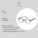  Gọng kính cận loạn nam nữ Zay eyewear A2236 dáng tròn phong cách thời trang 