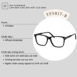  Gọng kính Tom Ford TF5817-B dáng vuông nhựa acetate cao cấp fullbox 