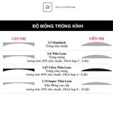 Tròng kính Siêu mỏng Chống ánh sáng xanh Chemi 1.60 1.67 1.74 U6 Hàn Quốc chính hãng 