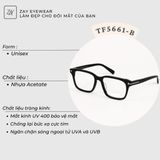  Gọng kính Tom Ford TF5661-B dáng vuông nhựa acetate cao cấp fullbox 