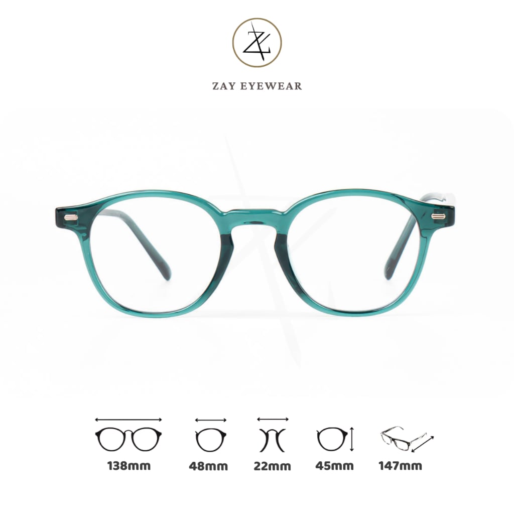  Gọng kính cận loạn nam nữ Zay eyewear A2236 dáng tròn phong cách thời trang 