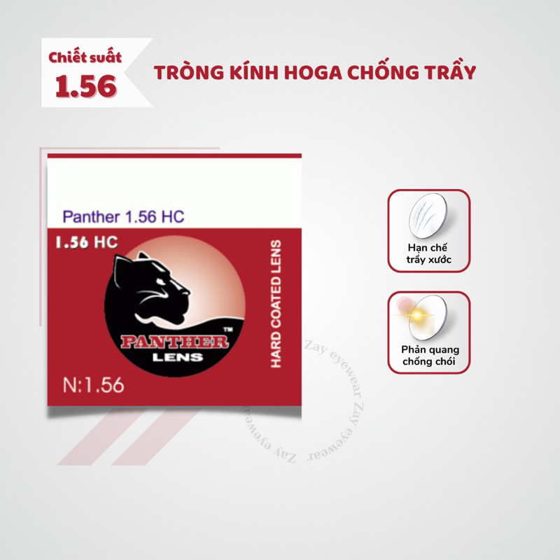  Tròng kính hạn chế trầy Hoga Panther 1.56 Hàn Quốc chính hãng 