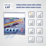  Tròng kính Chống ánh sáng xanh Siêu mỏng Hoga Hàn Quốc 1.56 1.61 1.67 UV420 SHMC chính hãng 