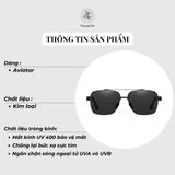 Kính mát A698 dáng phi công kim loại Hàn Quốc