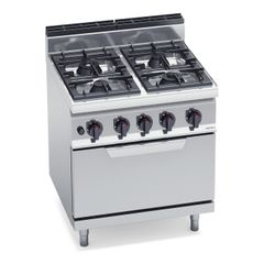 BẾP ÂU 4 HỌNG VỚI LÒ NƯỚNG 2/1 DÙNG GAS BERTO'S - G7F4P+FG