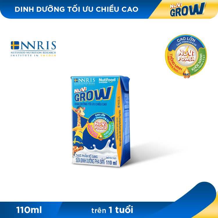 Sữa Bột Pha Sẵn Nuvi Grow Trên 1 Tuổi - Phát Triển Chiều Cao Hộp 110ml