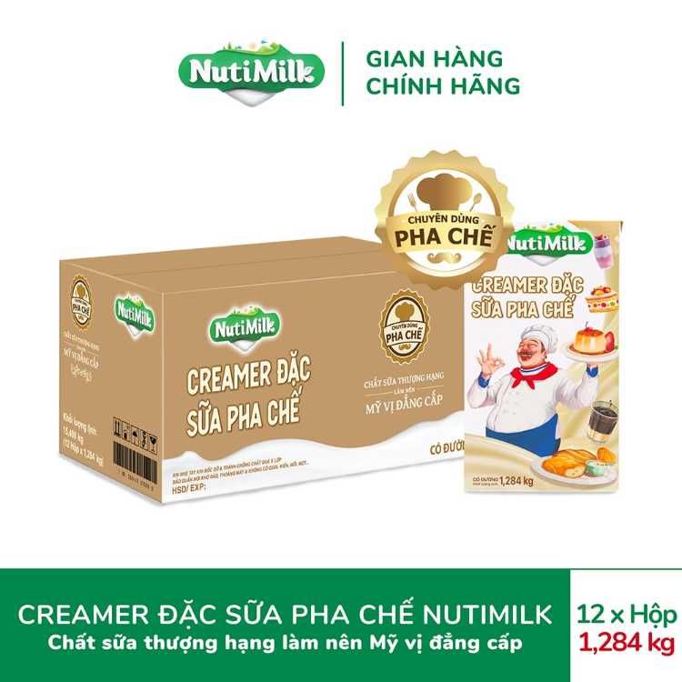 Hộp Creamer Đặc Sữa Pha Chế NutiMilk Hộp 1.284kg