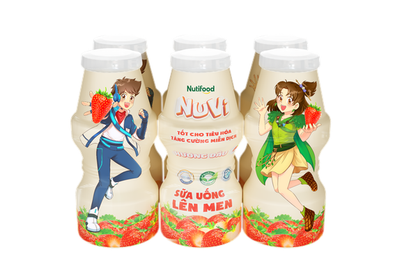 Sữa Uống Lên Men NuVi Hương Dâu Chai 100ml