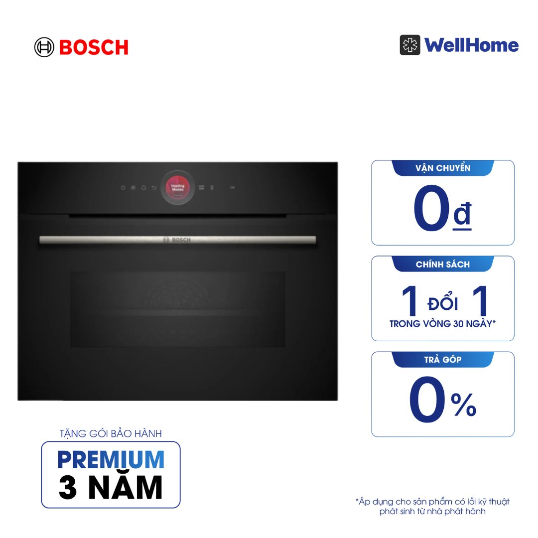  Lò nướng âm tủ kết hợp chức năng vi sóng Bosch 45L CMG7241B1 - Series 8 (màu đen) 