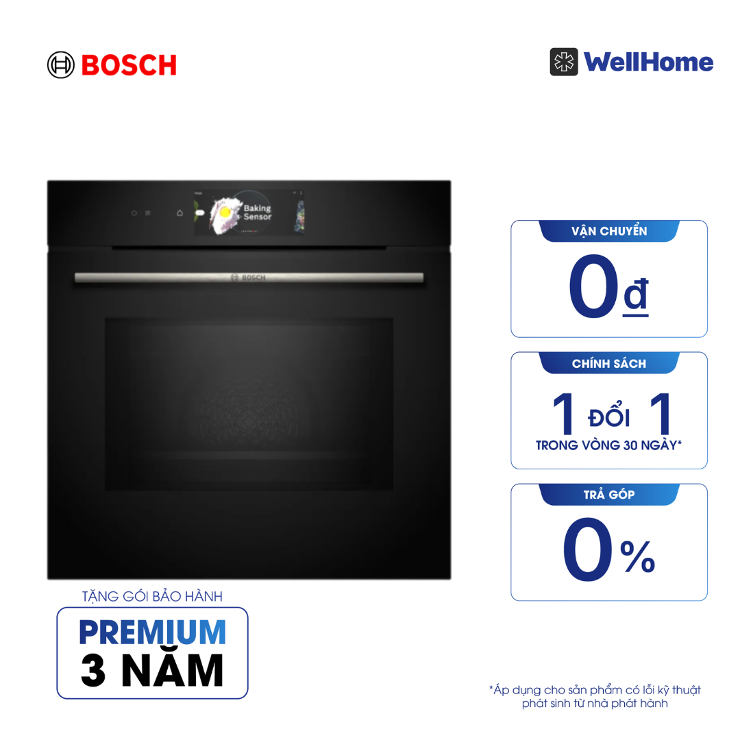  Lò nướng âm tủ kết hợp chức năng vi sóng Bosch 45L CMG778NB1 - Series 8 (màu đen) 