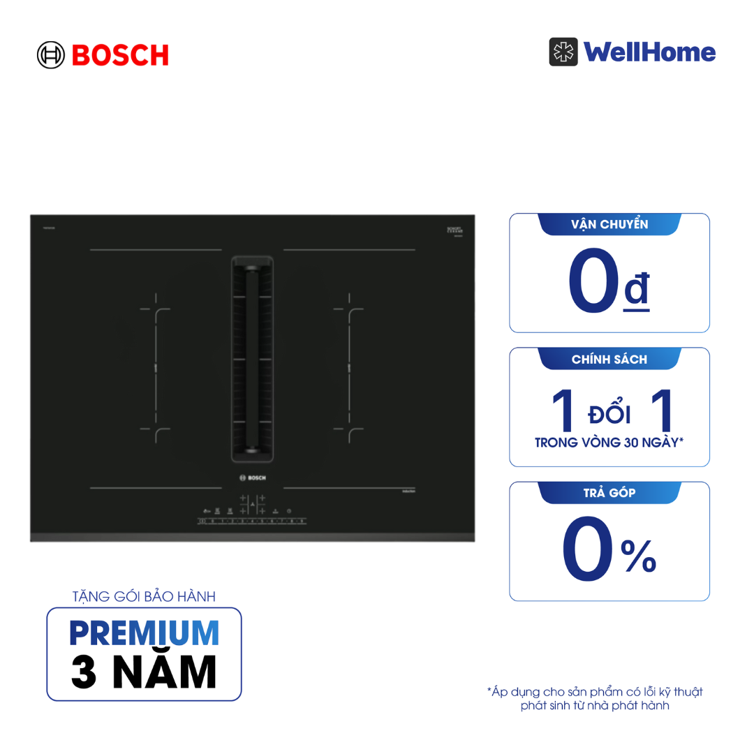  Bếp từ kết hợp hút mùi Bosch PVQ731F15E - Series 6 (70cm) 4 vùng nấu 